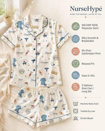 Compassion Called Us America 250 Nurse Satin Pajama Set – nurse pajama set