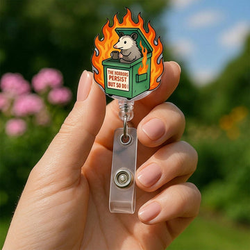 Dumpster Fire Nurse ID Card Holder – funny nurse badge reel