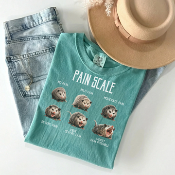 Pain Scale Opossum Comfort Colors Tee – funny nurse shirt