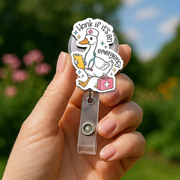 Honk If It’s an Emergency Nurse Badge Reel – Funny Retractable ID Clip