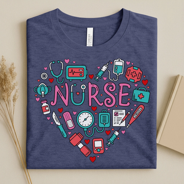 Nurse Heart Medical Icons Nurse T-Shirt – nurse gift ideas