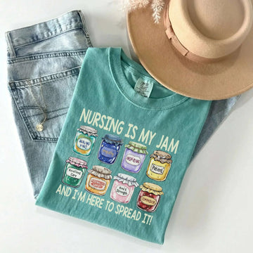 Nursing Is My Jam Funny Nurse Shirt – funny nurse shirt Comfort Colors