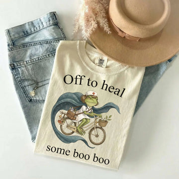 Off To Heal Some Boo Boo Nurse Comfort Colors Tee – funny nurse shirt