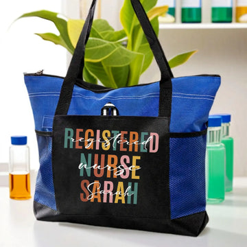 Personalized Retro Colorful Tote Nurse Bag – nurse tote bag