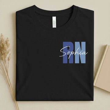 Personalized RN Bold Two-Tone Nurse Shirt – rn graduation gifts