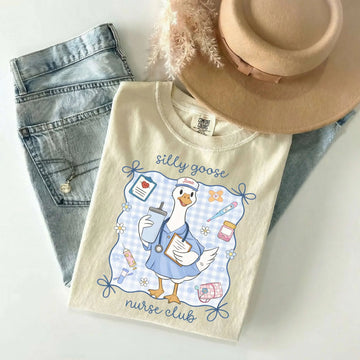 Personalized Silly Goose Nurse Club Comfort Colors Tee – rn nurse shirt