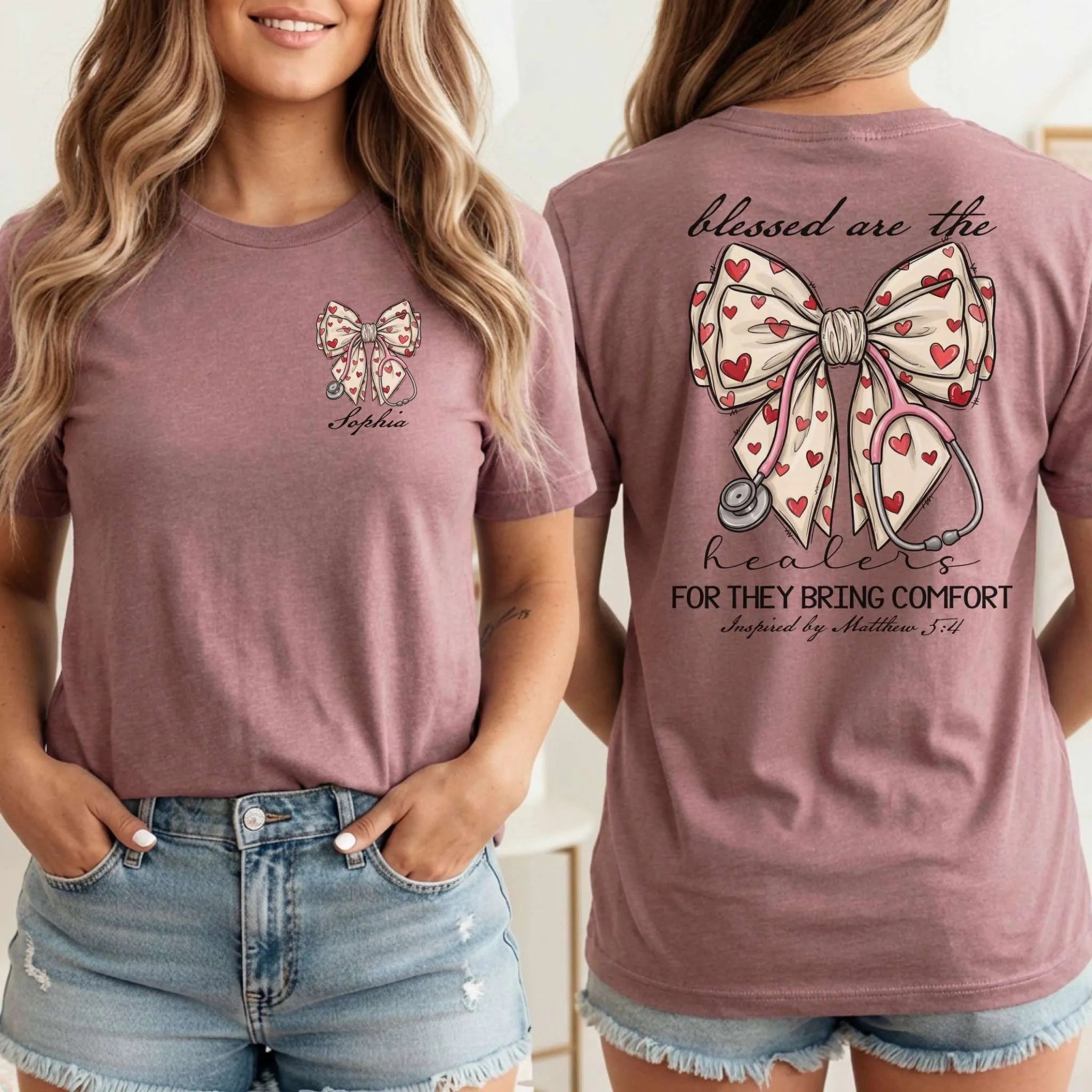 Blessed Are The Healers Custom Nurse T-Shirt