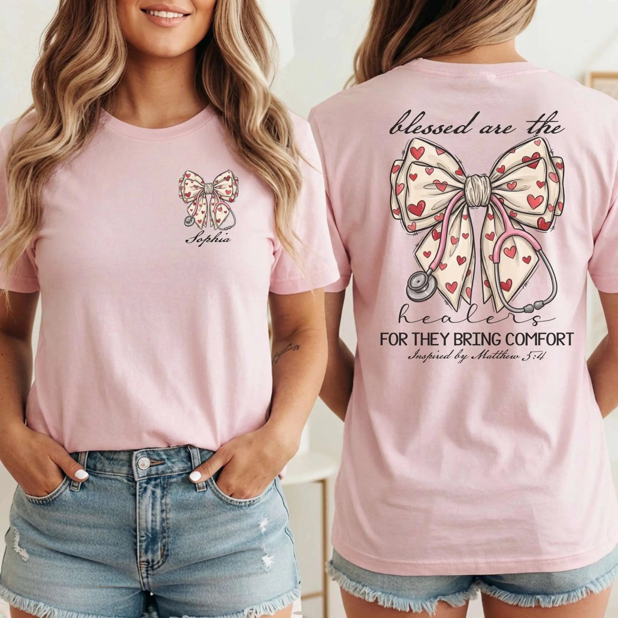 Blessed Are The Healers Custom Nurse T-Shirt