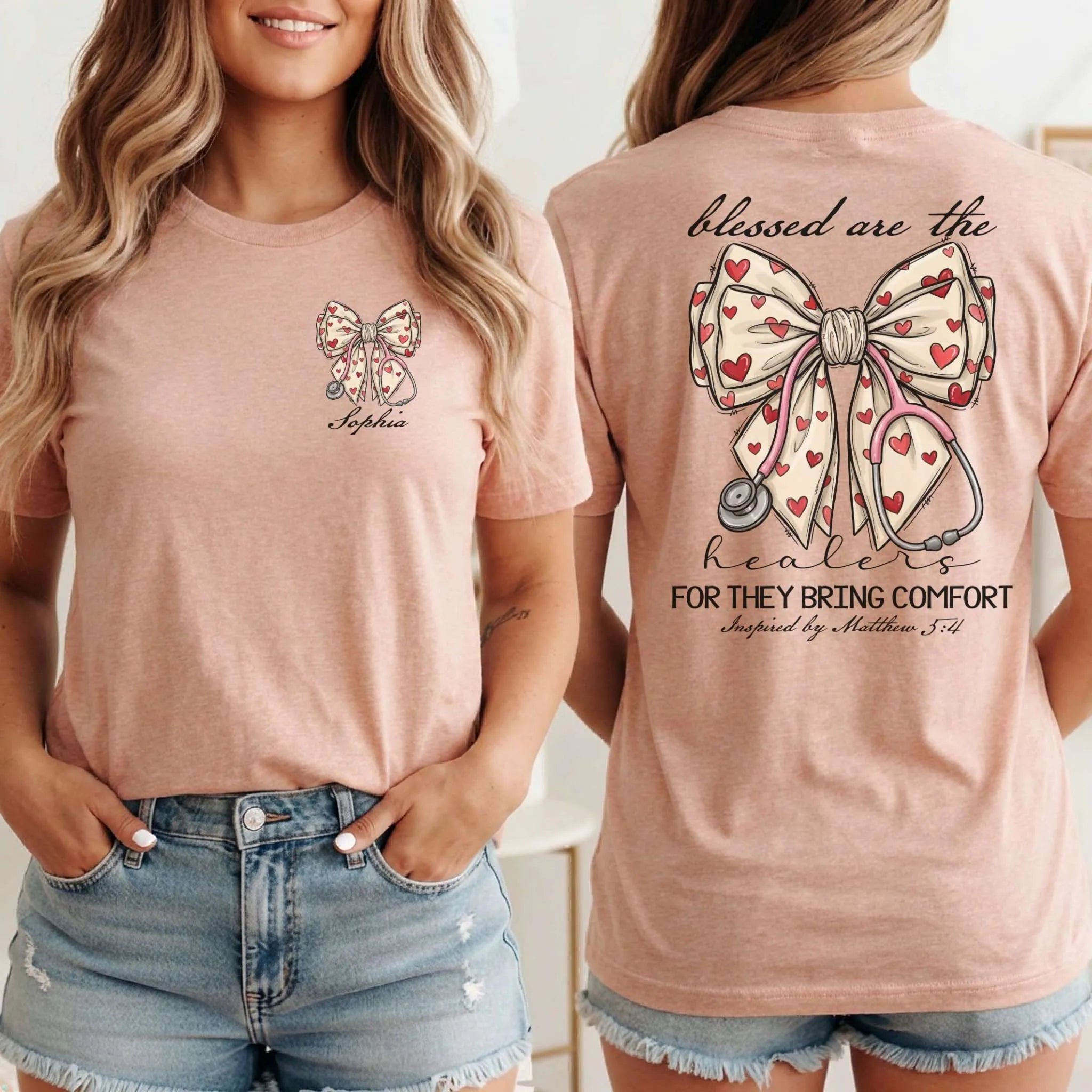 Blessed Are The Healers Custom Nurse T-Shirt