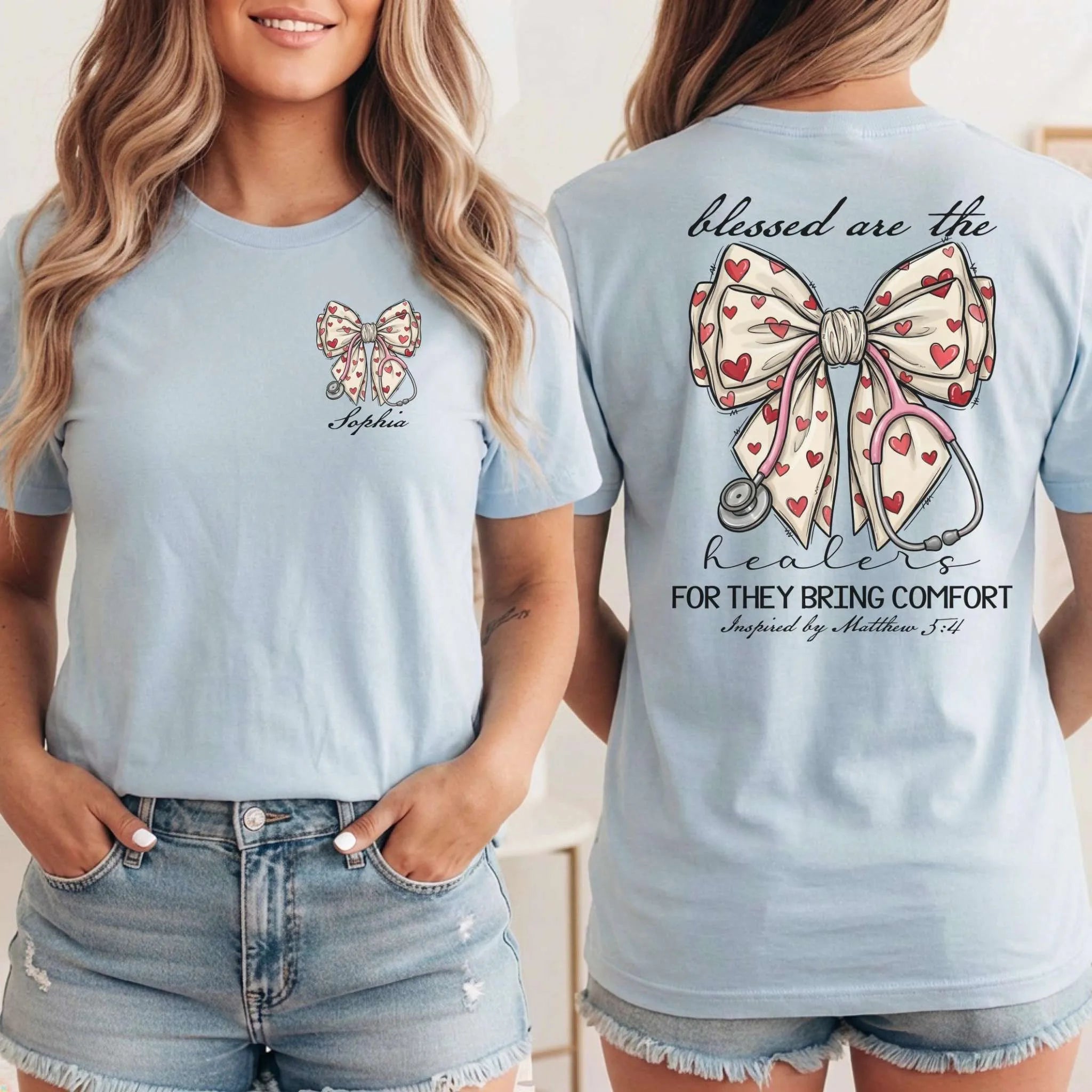 Blessed Are The Healers Custom Nurse T-Shirt