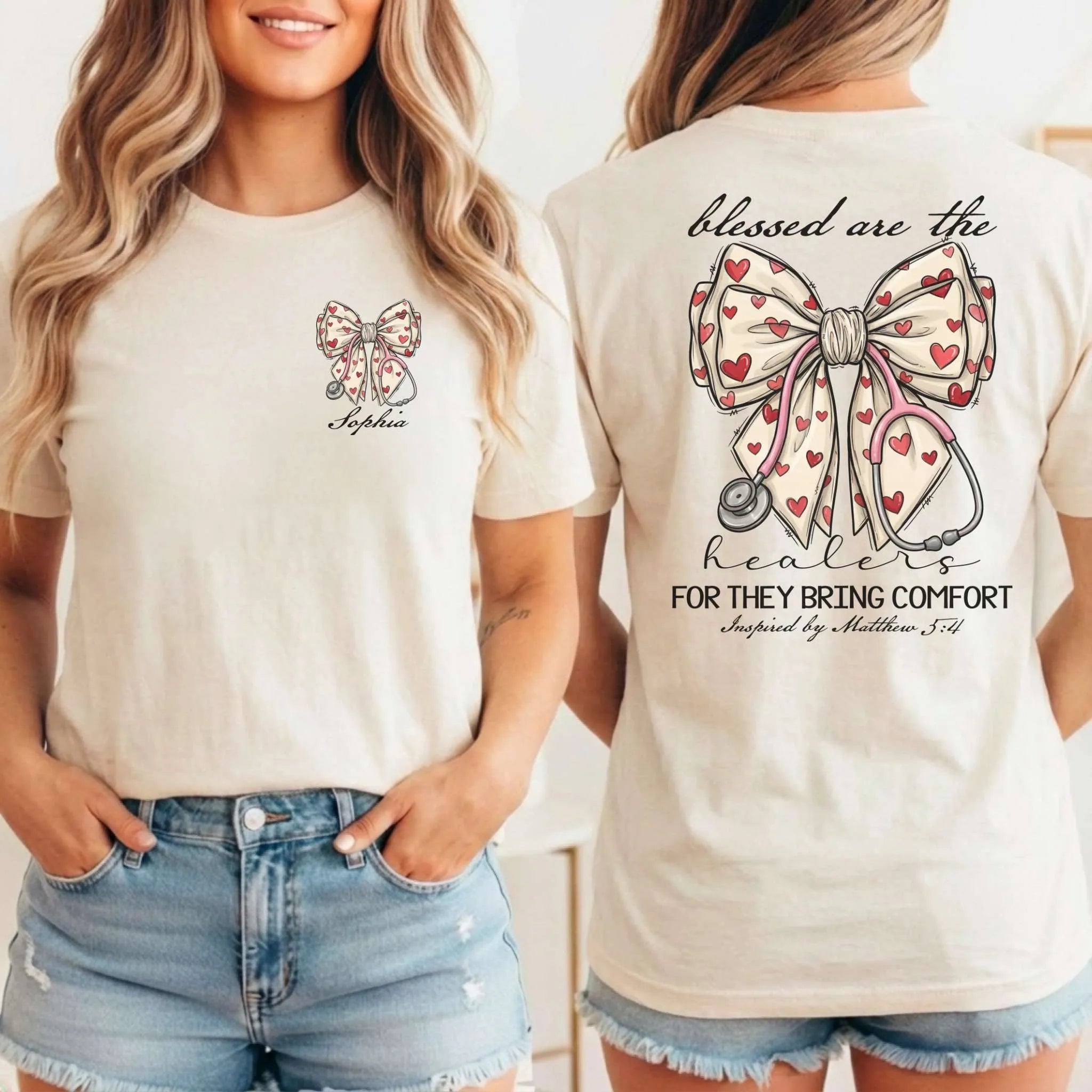 Blessed Are The Healers Custom Nurse T-Shirt