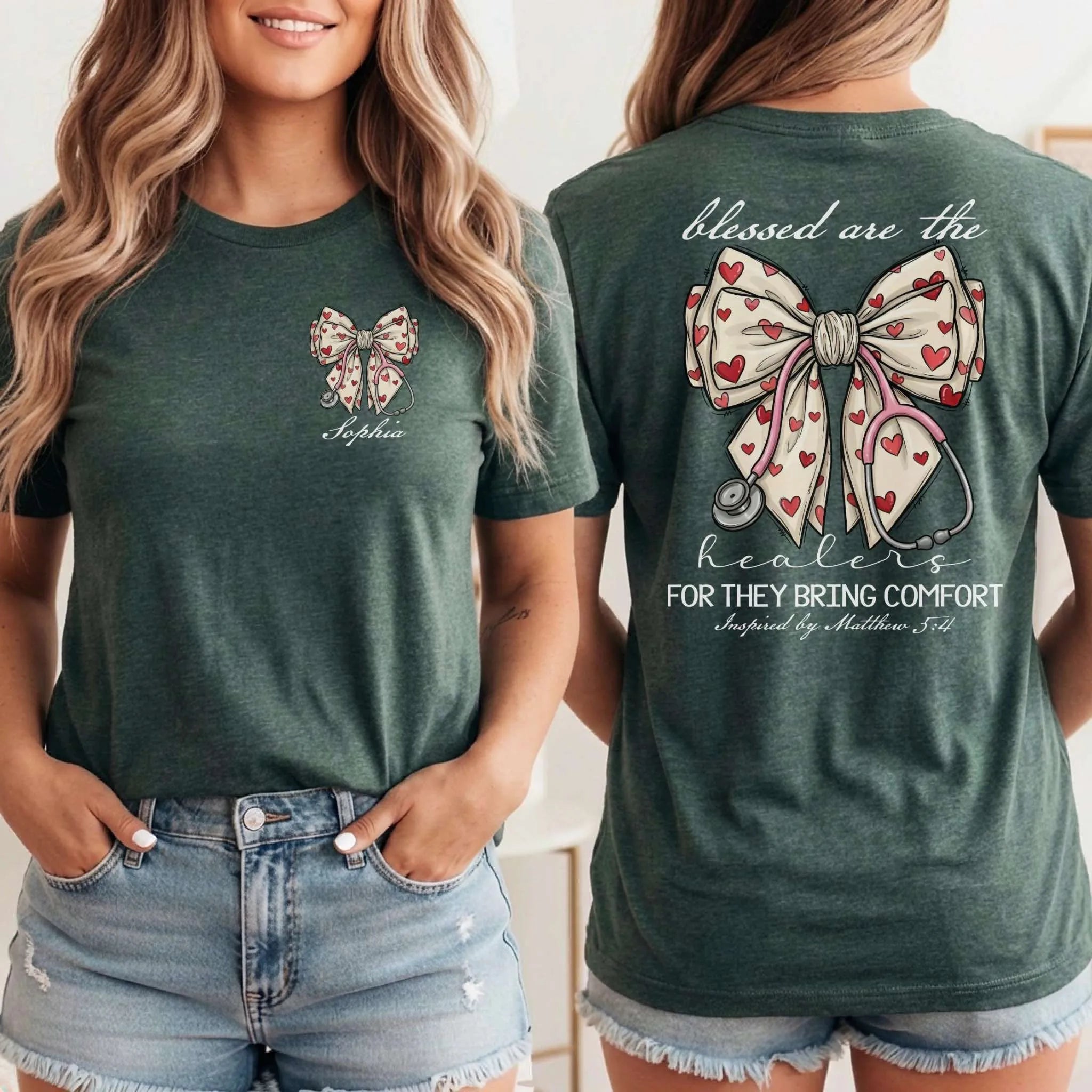 Blessed Are The Healers Custom Nurse T-Shirt