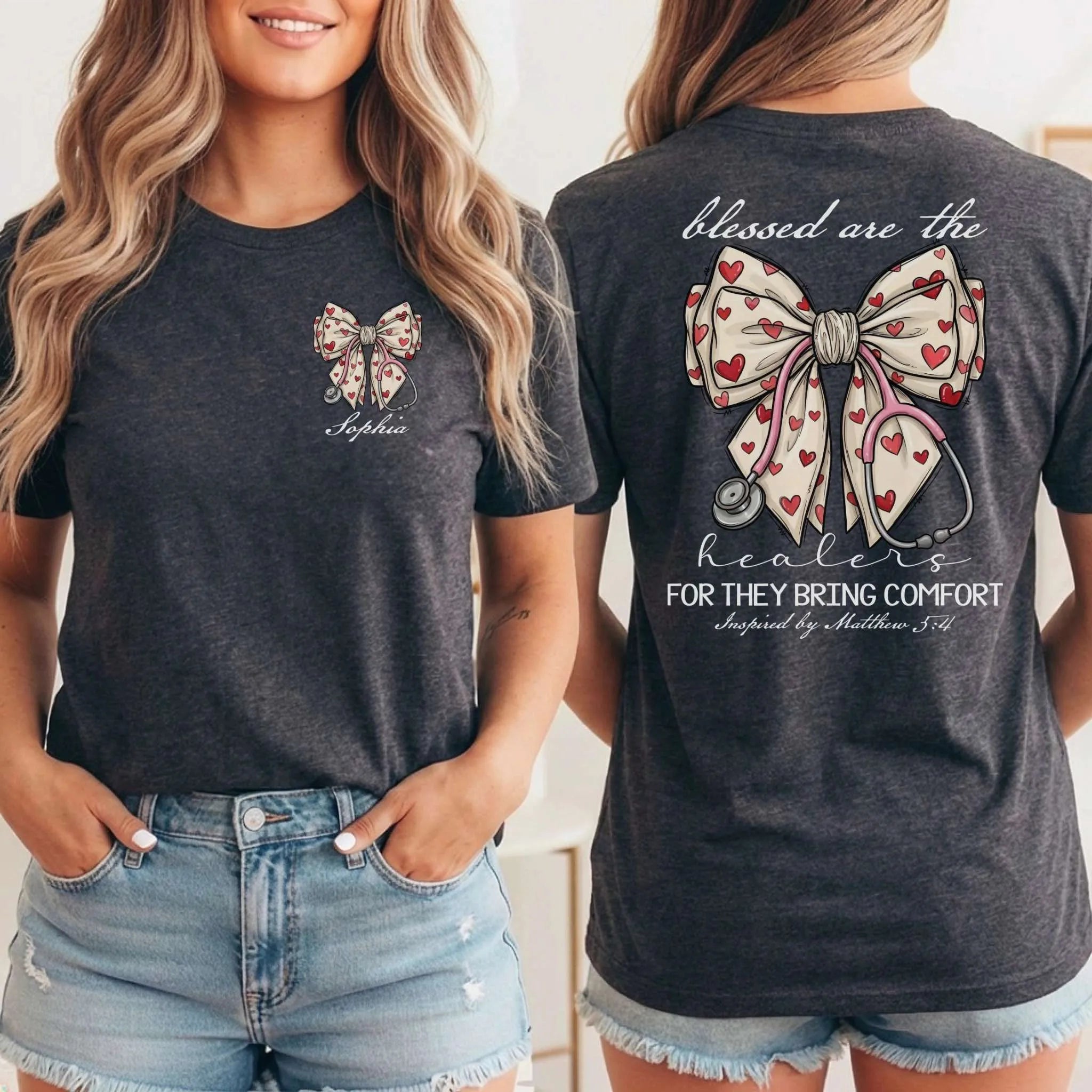 Blessed Are The Healers Custom Nurse T-Shirt
