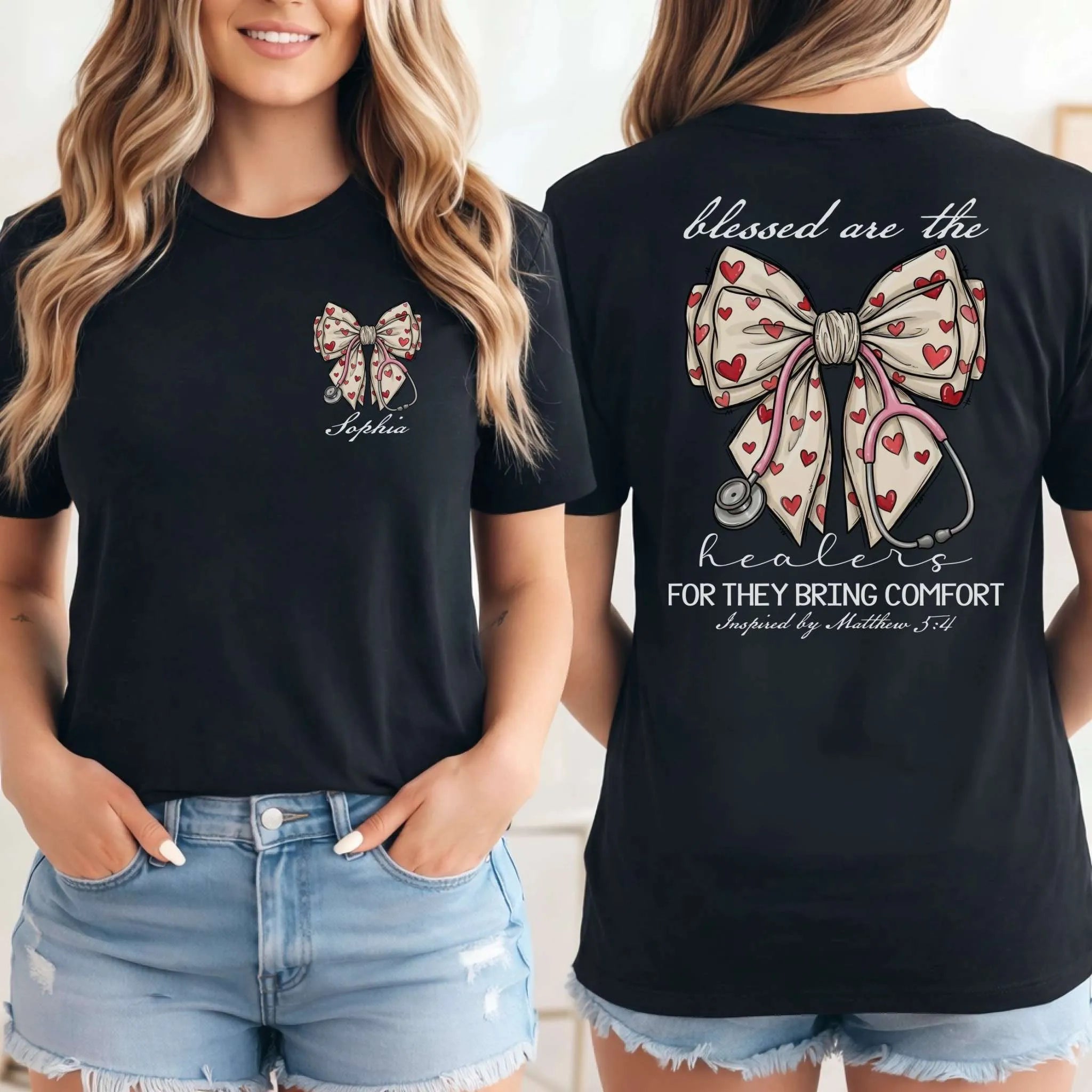 Blessed Are The Healers Custom Nurse T-Shirt