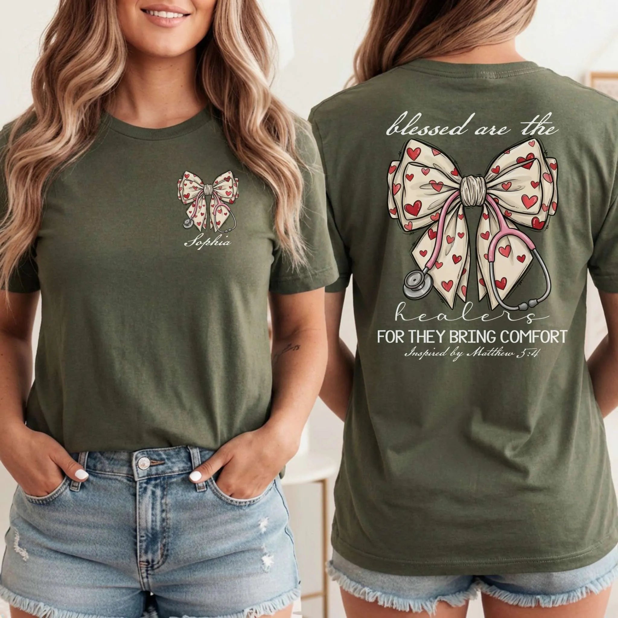 Blessed Are The Healers Custom Nurse T-Shirt