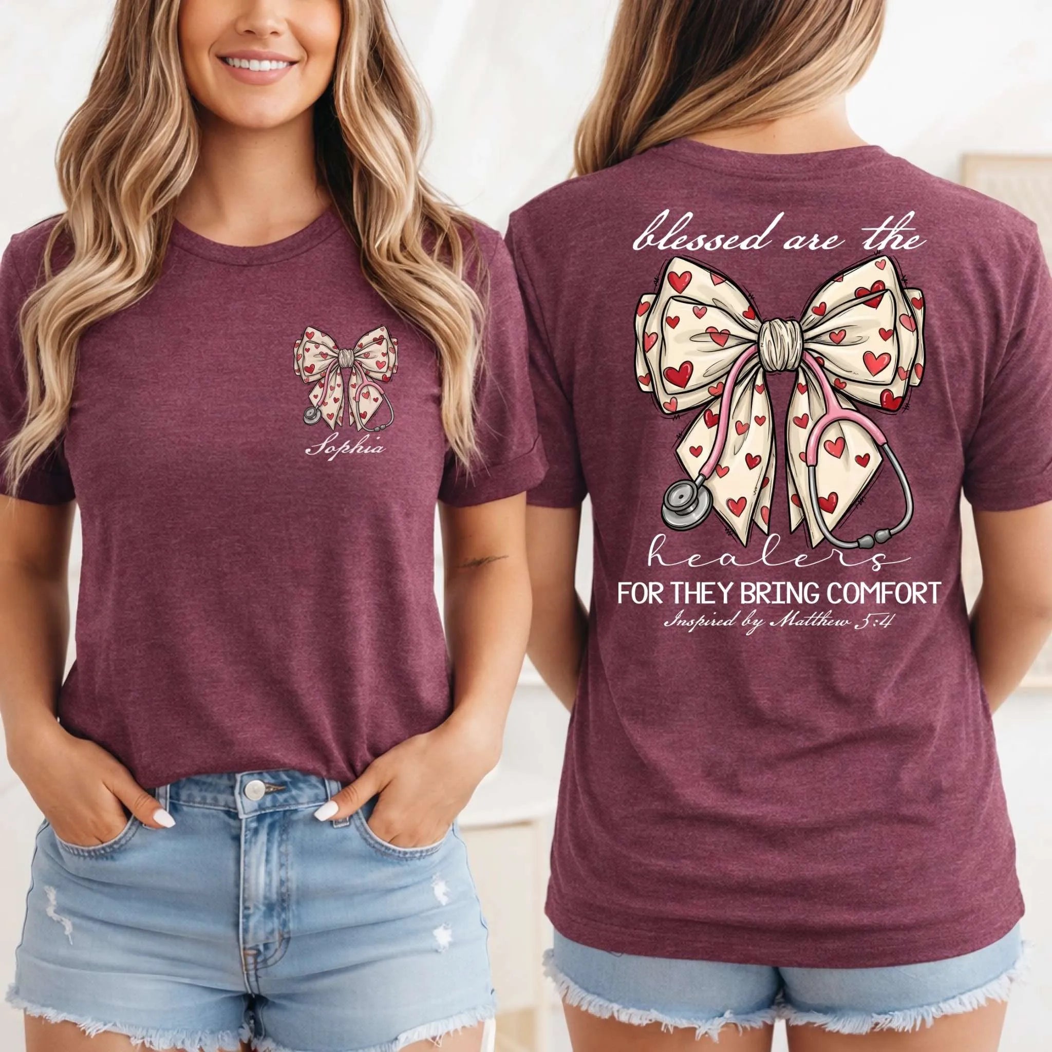 Blessed Are The Healers Custom Nurse T-Shirt