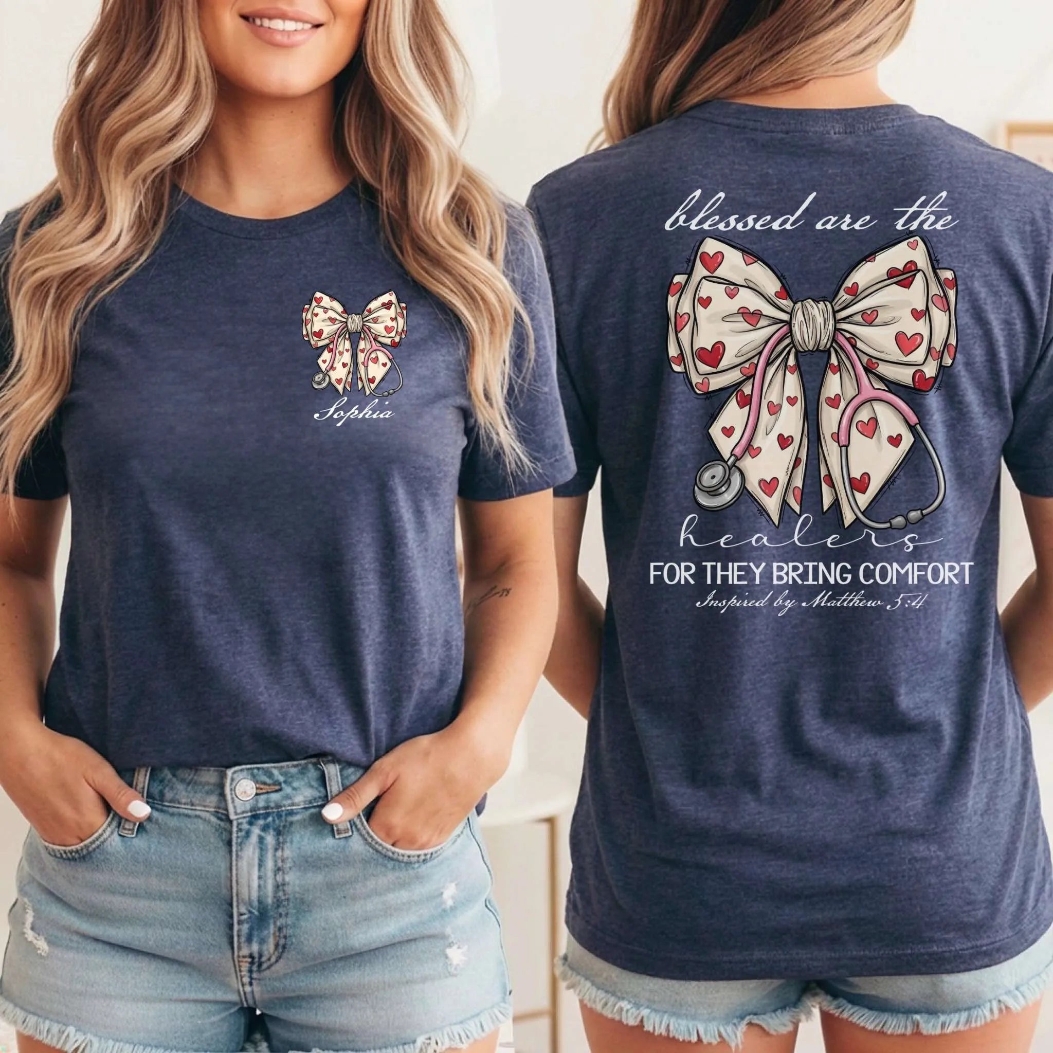 Blessed Are The Healers Custom Nurse T-Shirt
