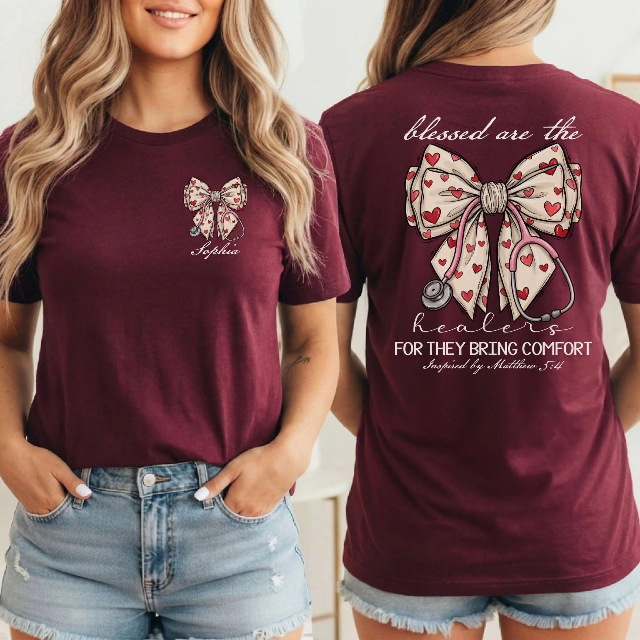 Blessed Are The Healers Custom Nurse T-Shirt