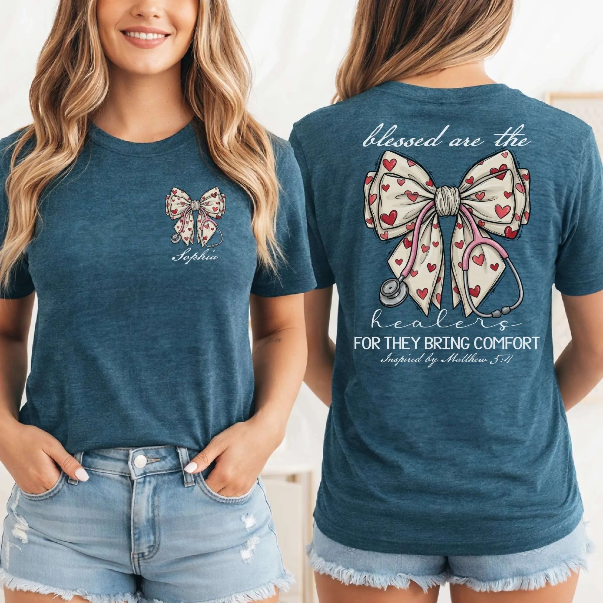 Blessed Are The Healers Custom Nurse T-Shirt