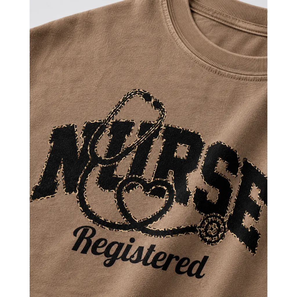 Registered Nurse Leopard Stethoscope Tee