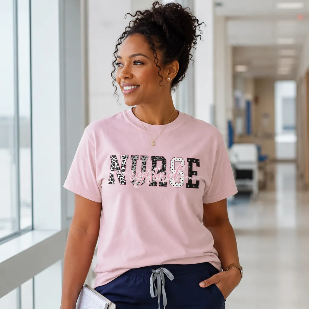 Registered Nurse Leopard Pattern Comfort Colors Tee