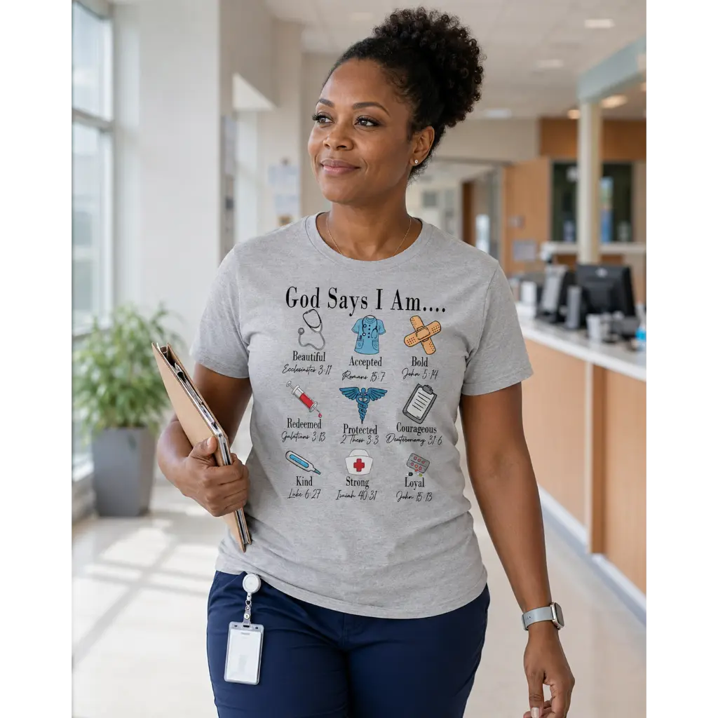 God Says I Am Nurse Bible Verse Nurse T-Shirt