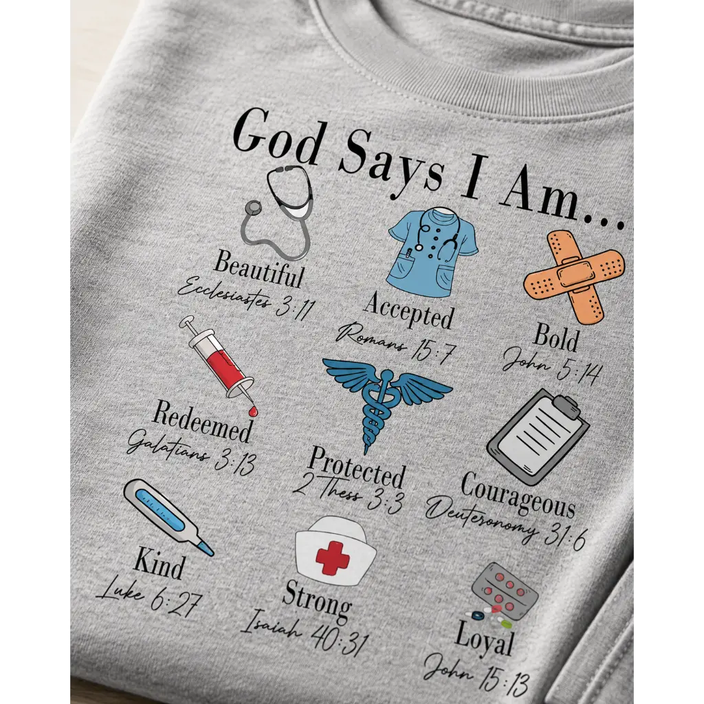 Nursehype God Says I Am Nurse Bible Verse Nurse T-Shirt