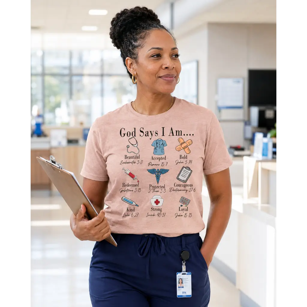 God Says I Am Nurse Bible Verse Nurse T-Shirt