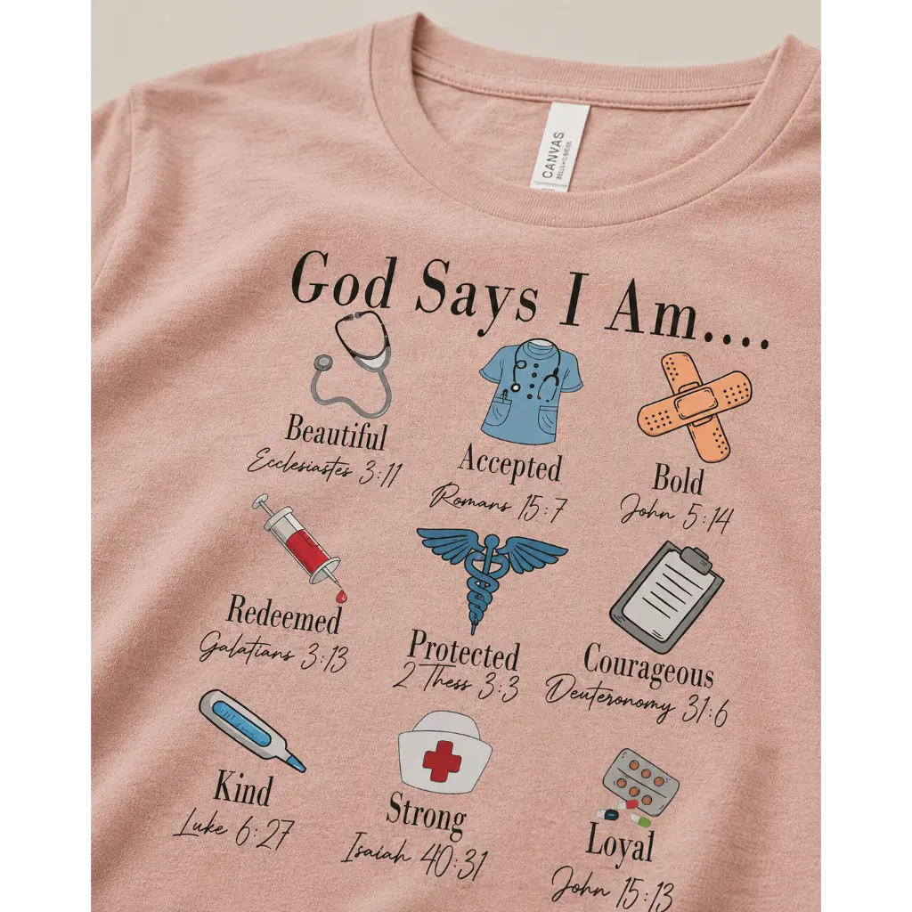 God Says I Am Nurse Bible Verse Nurse T-Shirt