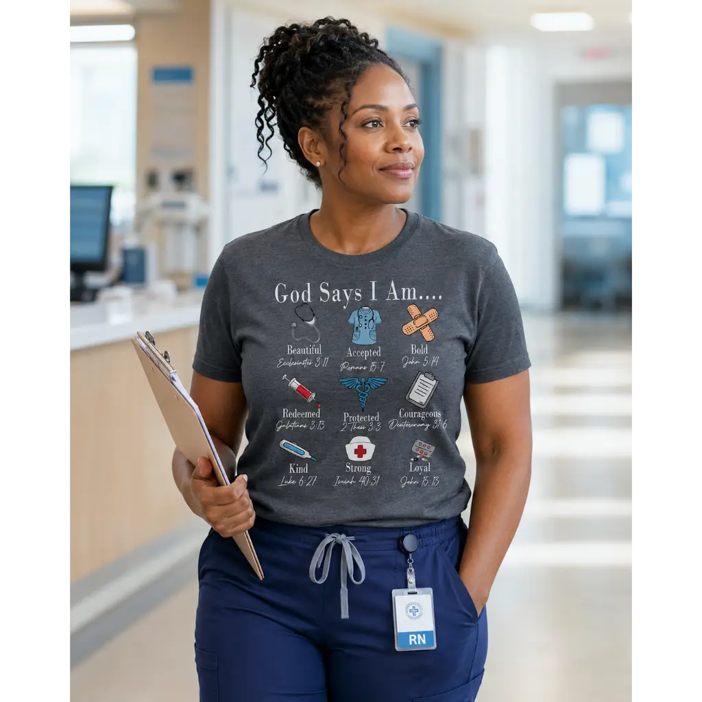 God Says I Am Nurse Bible Verse Nurse T-Shirt