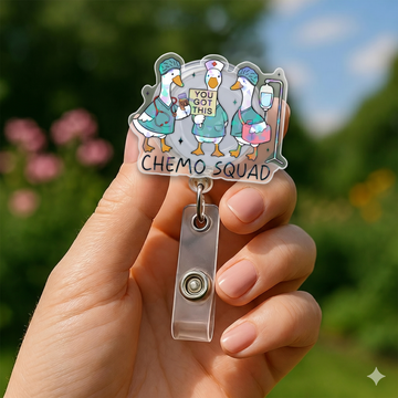 Chemo Squad Goose Retractable Badge Reels for Nurses
