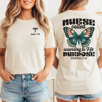 Personalized Name Christian Nurse Called by Purpose Shirt