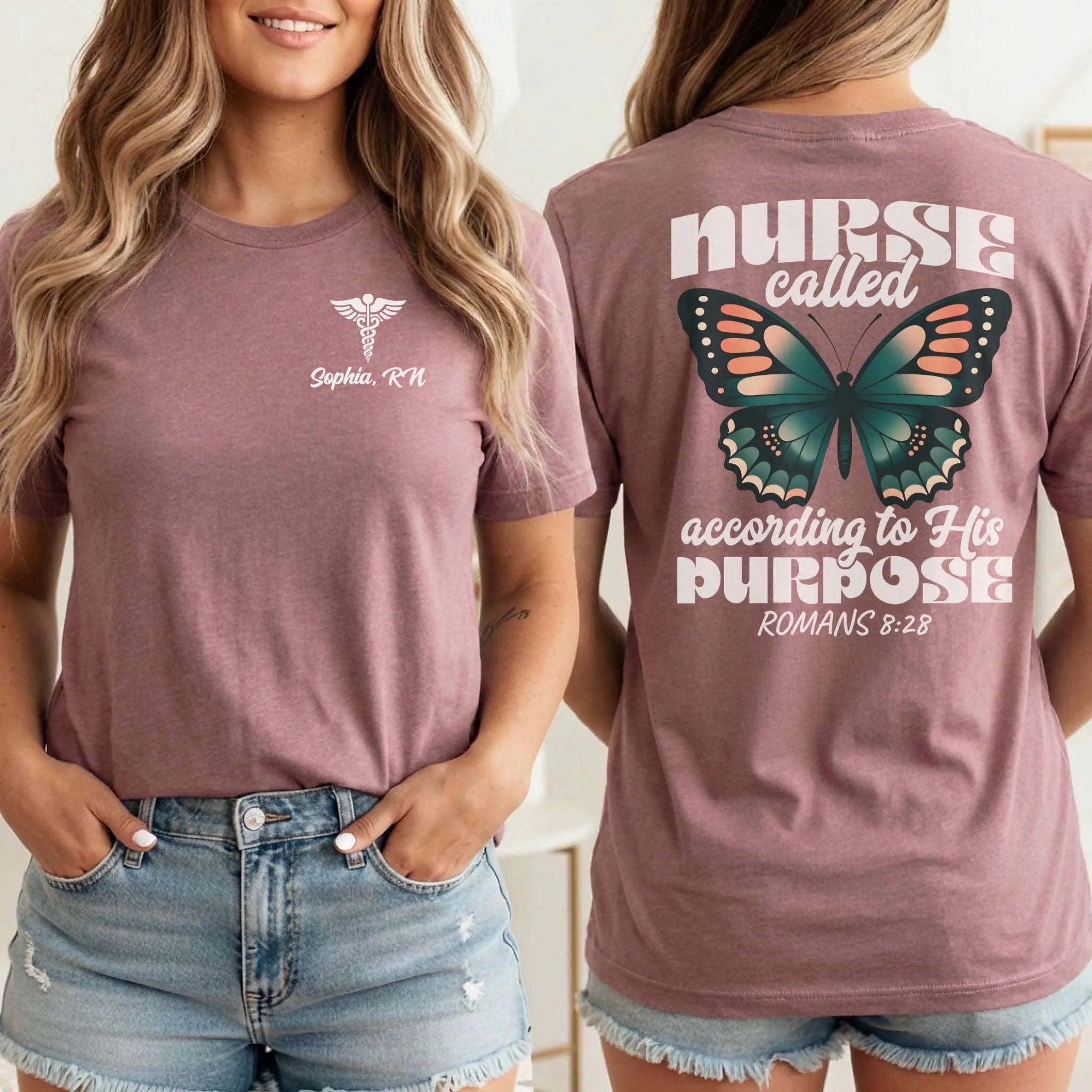 Personalized Name Christian Nurse Called by Purpose Shirt