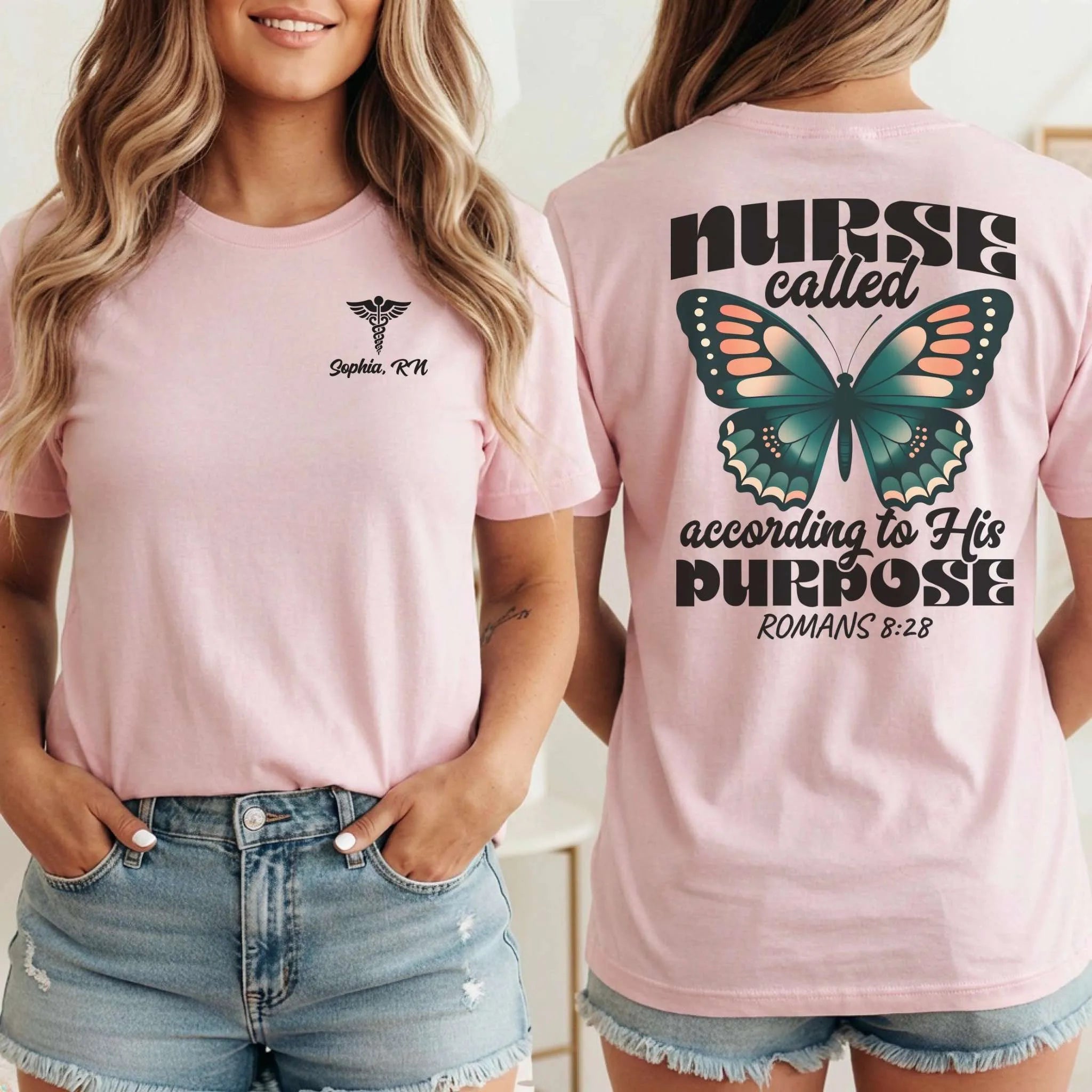 Personalized Name Christian Nurse Called by Purpose Shirt