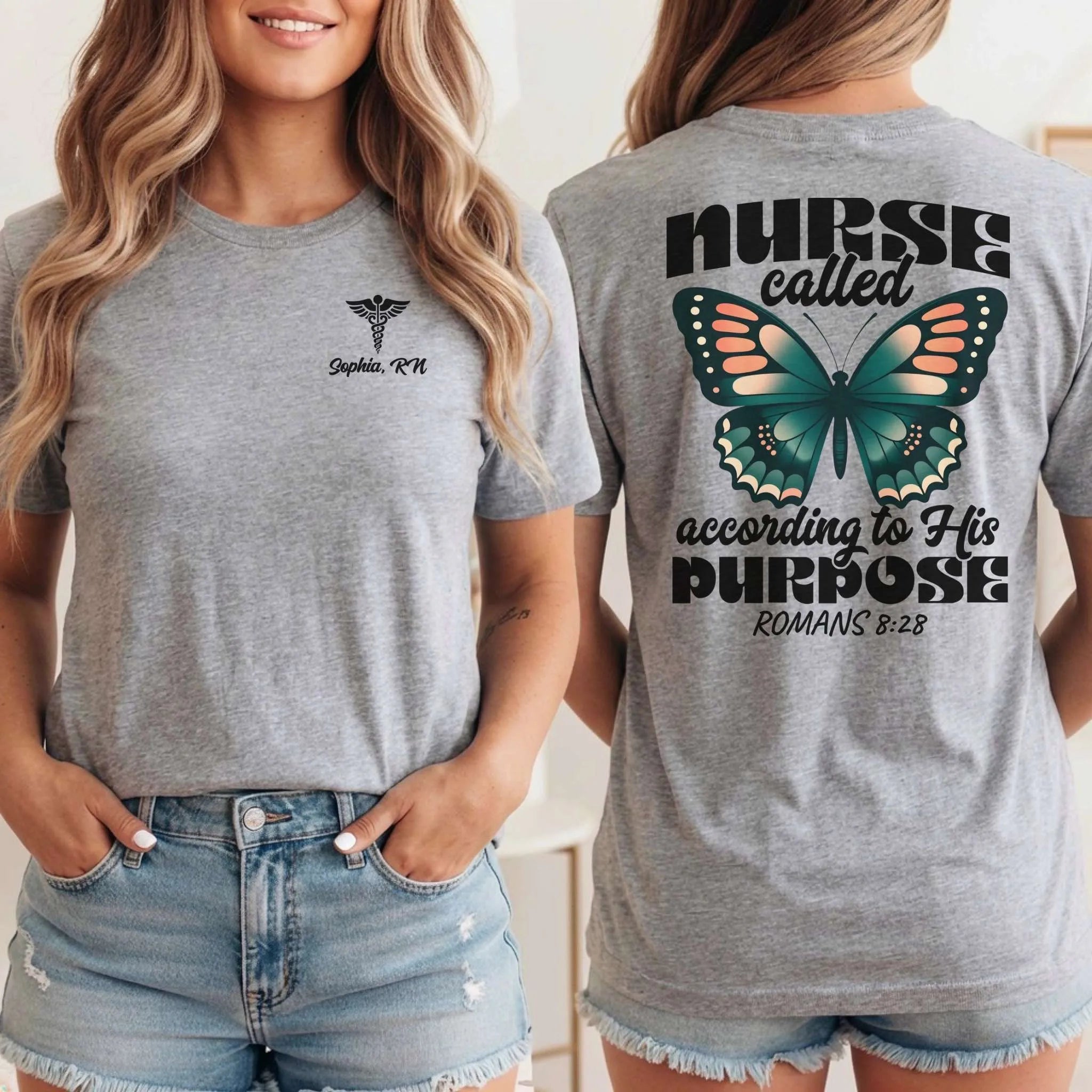 Personalized Name Christian Nurse Called by Purpose Shirt