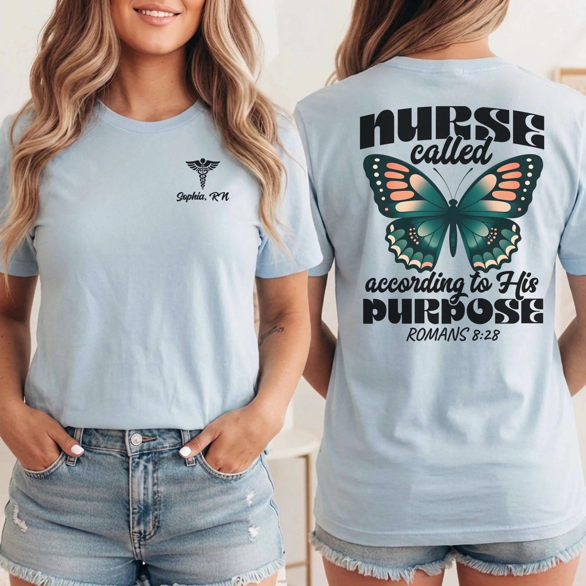 Personalized Name Christian Nurse Called by Purpose Shirt
