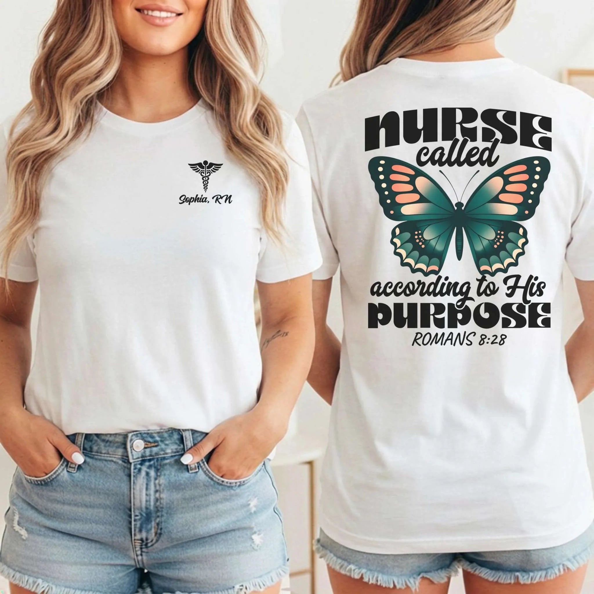 Personalized Name Christian Nurse Called by Purpose Shirt