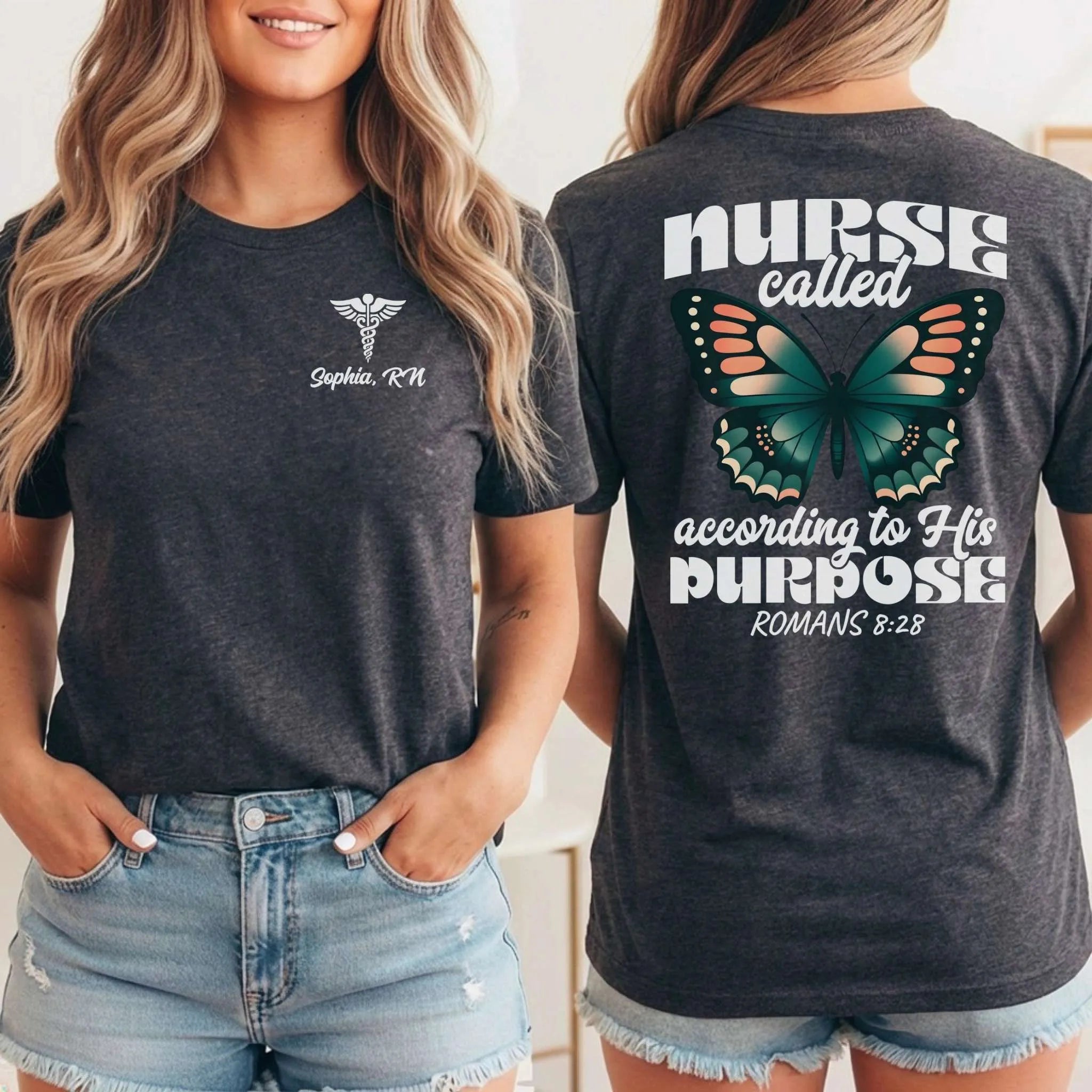 Personalized Name Christian Nurse Called by Purpose Shirt