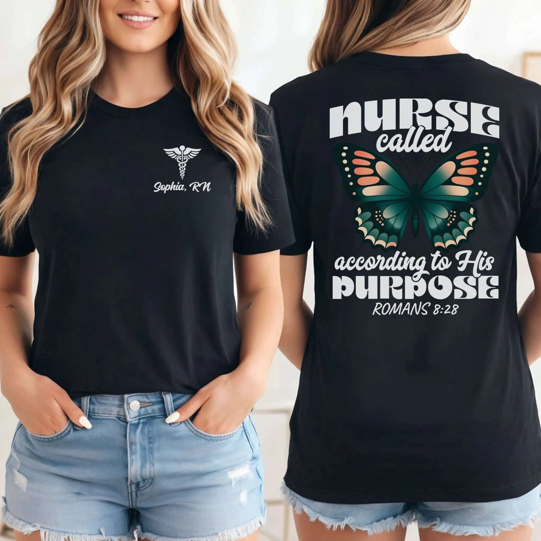 Personalized Name Christian Nurse Called by Purpose Shirt