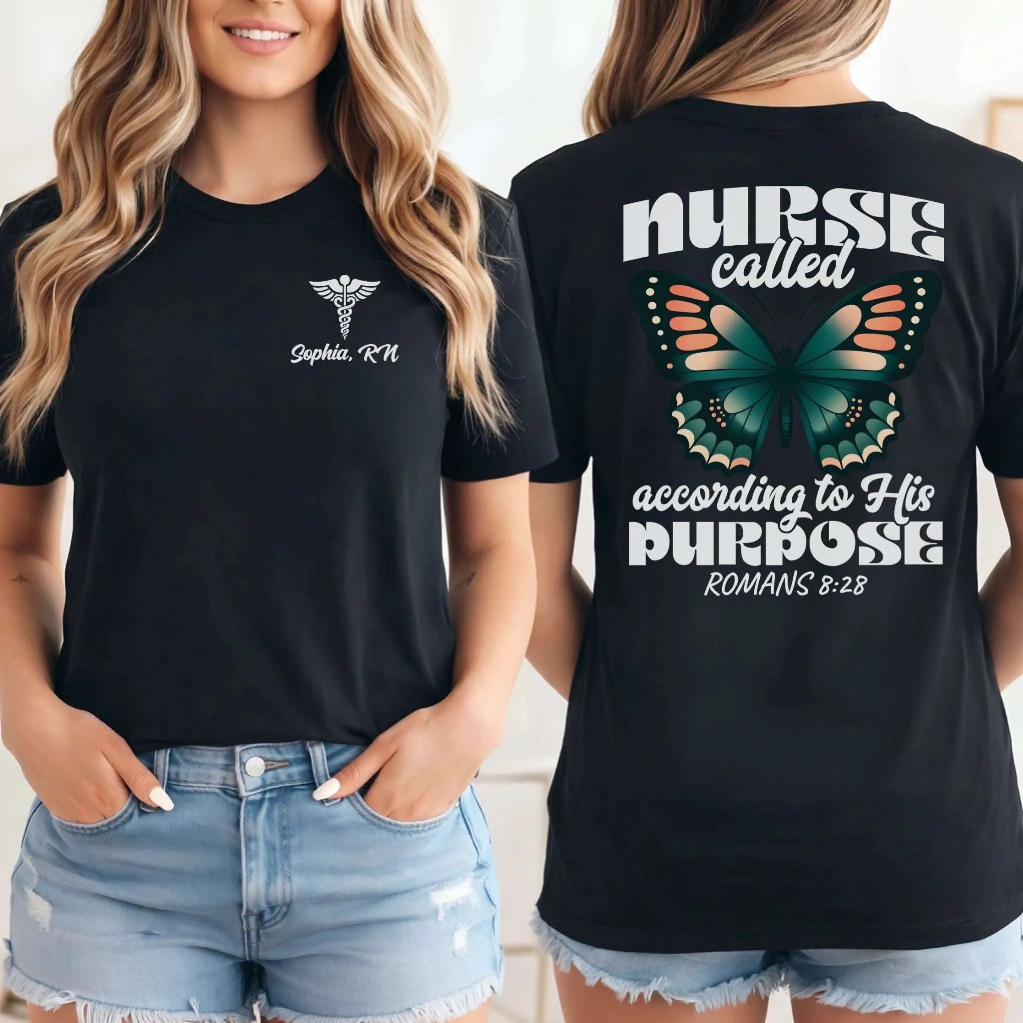 Personalized Name Christian Nurse Called by Purpose Shirt
