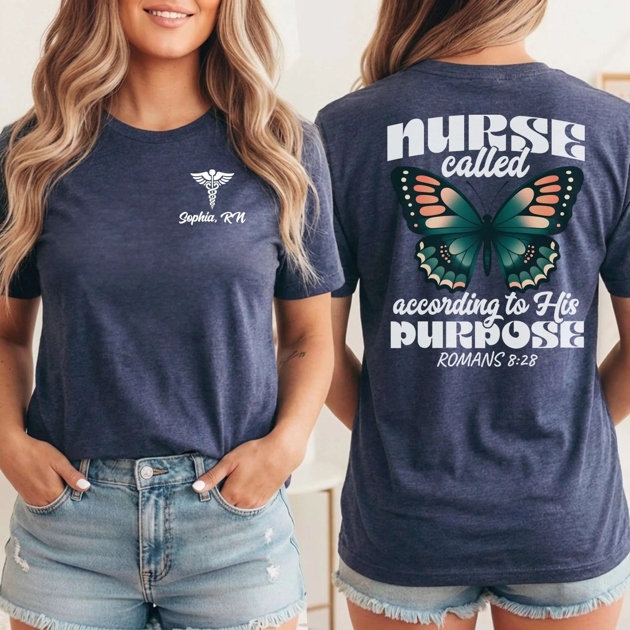 Personalized Name Christian Nurse Called by Purpose Shirt