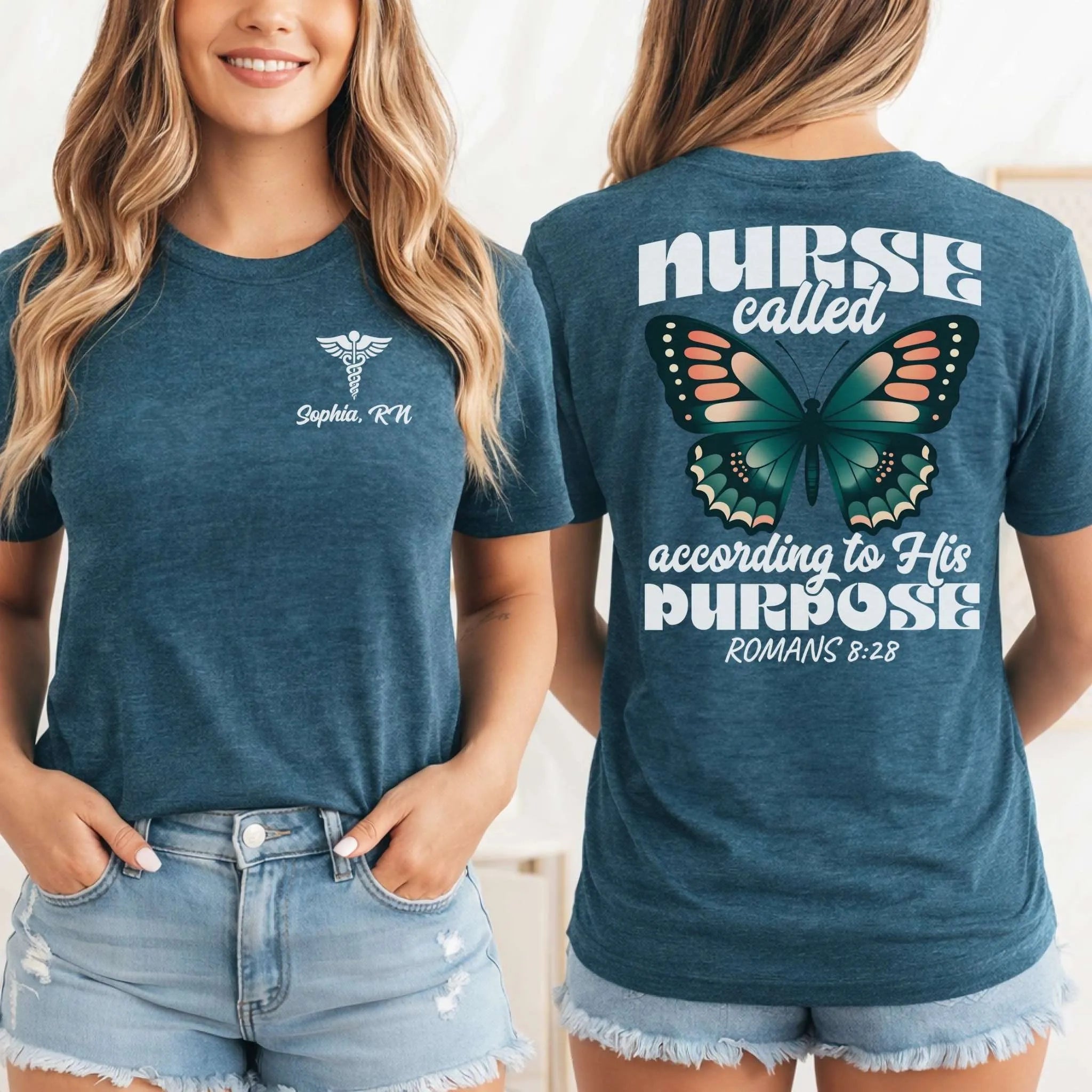 Personalized Name Christian Nurse Called by Purpose Shirt
