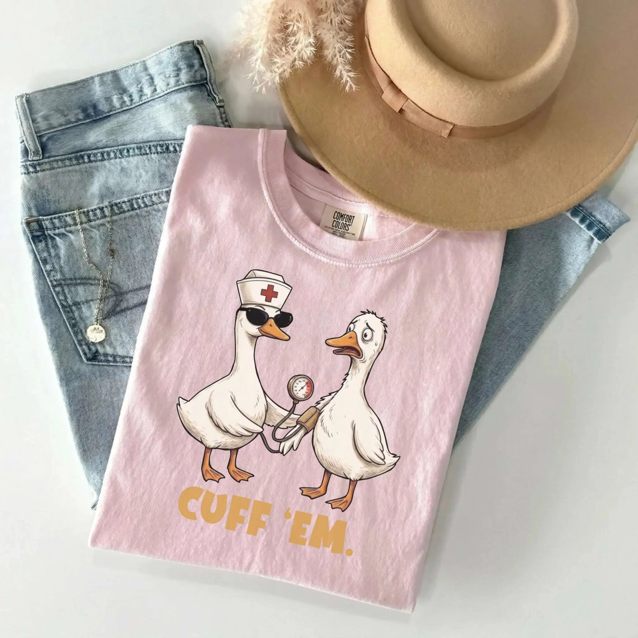 Cuff Em Funny Nurse Comfort Colors Tee