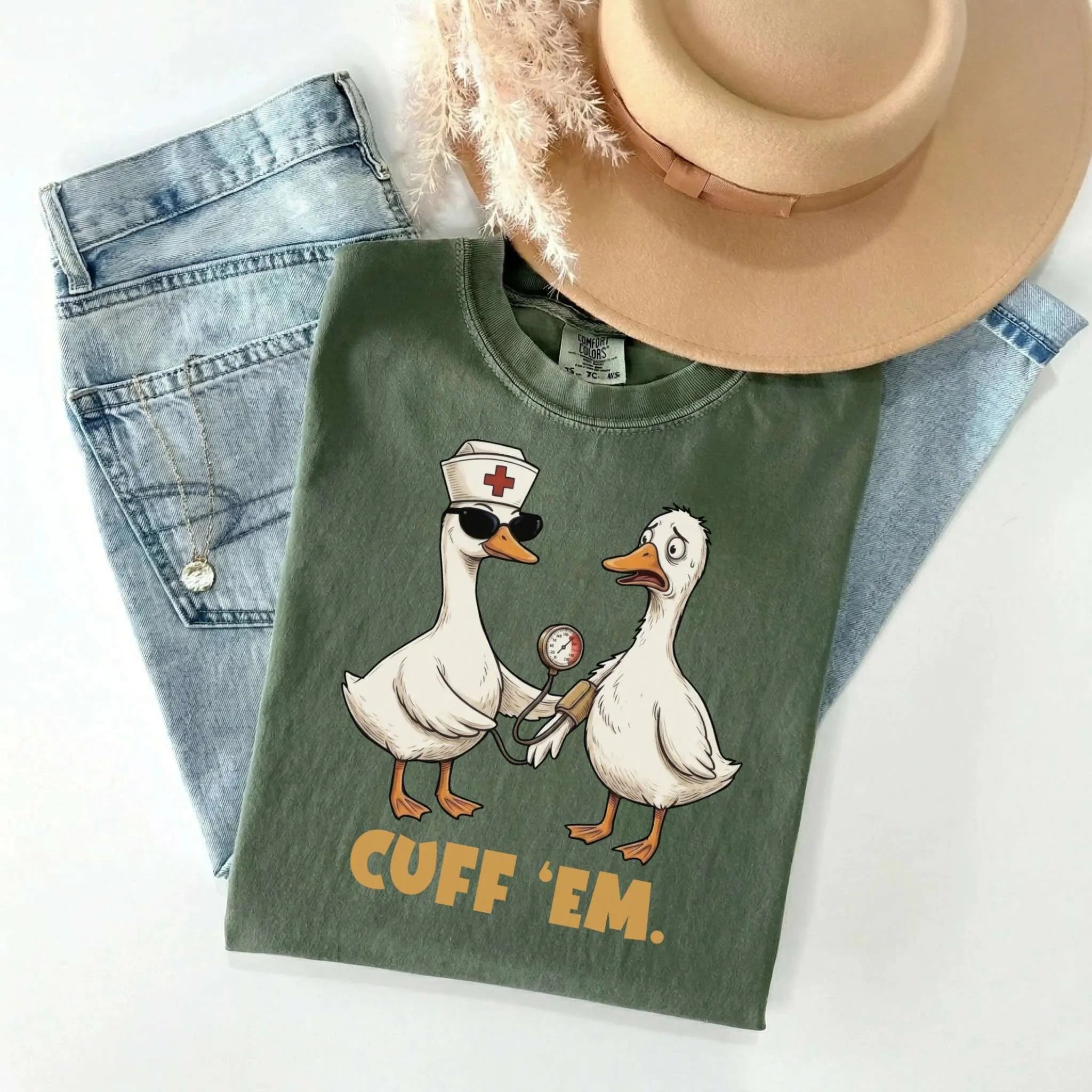 Cuff Em Funny Nurse Comfort Colors Tee