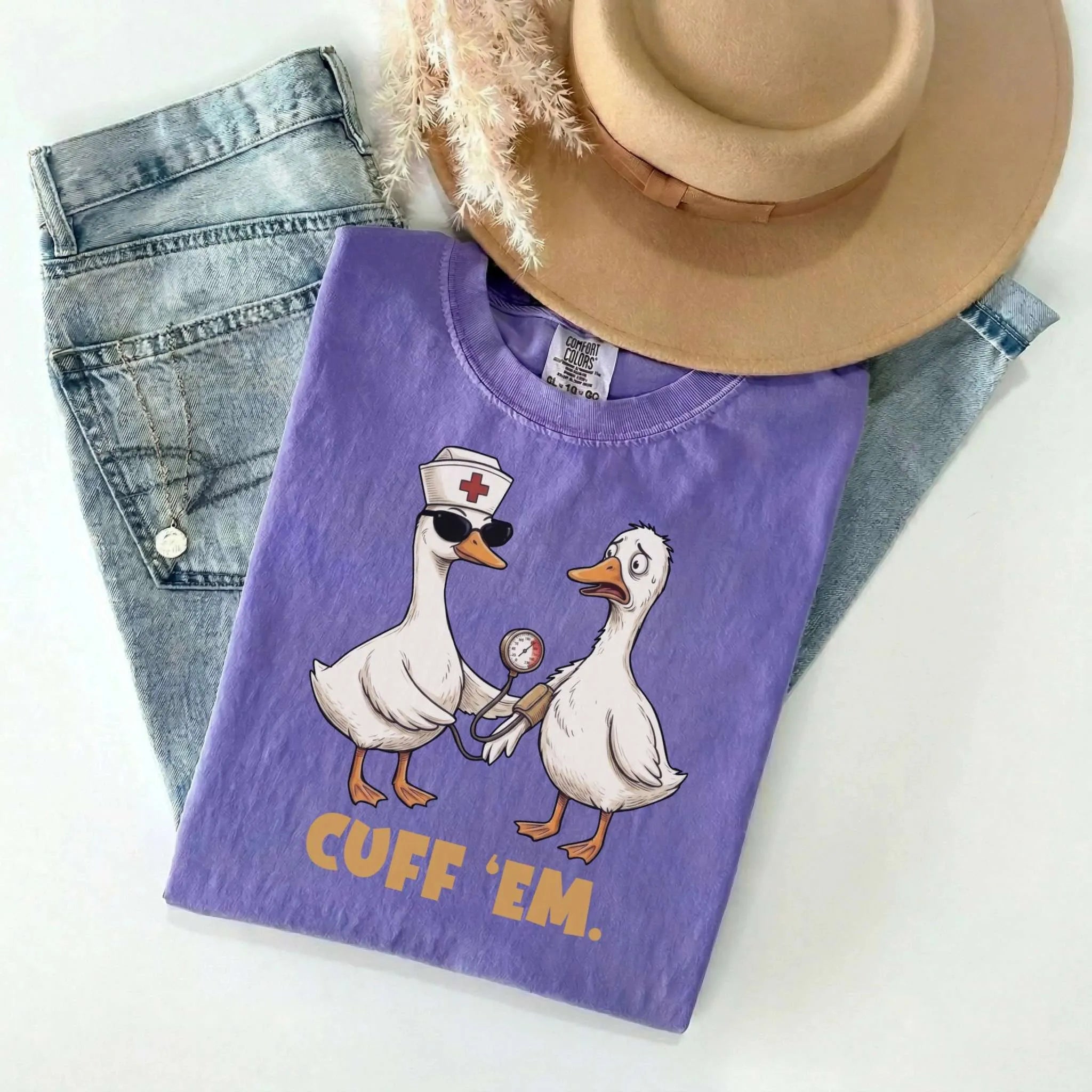 Cuff Em Funny Nurse Comfort Colors Tee
