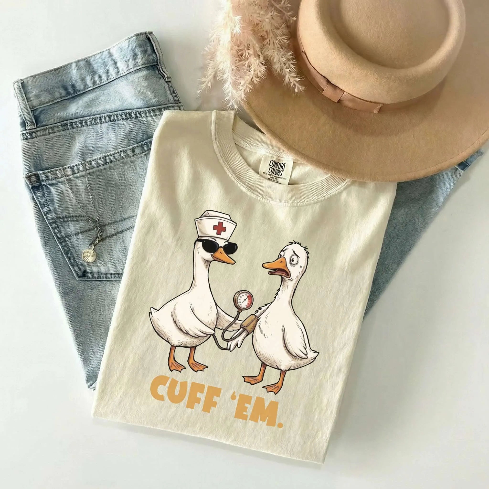Cuff Em Funny Nurse Comfort Colors Tee