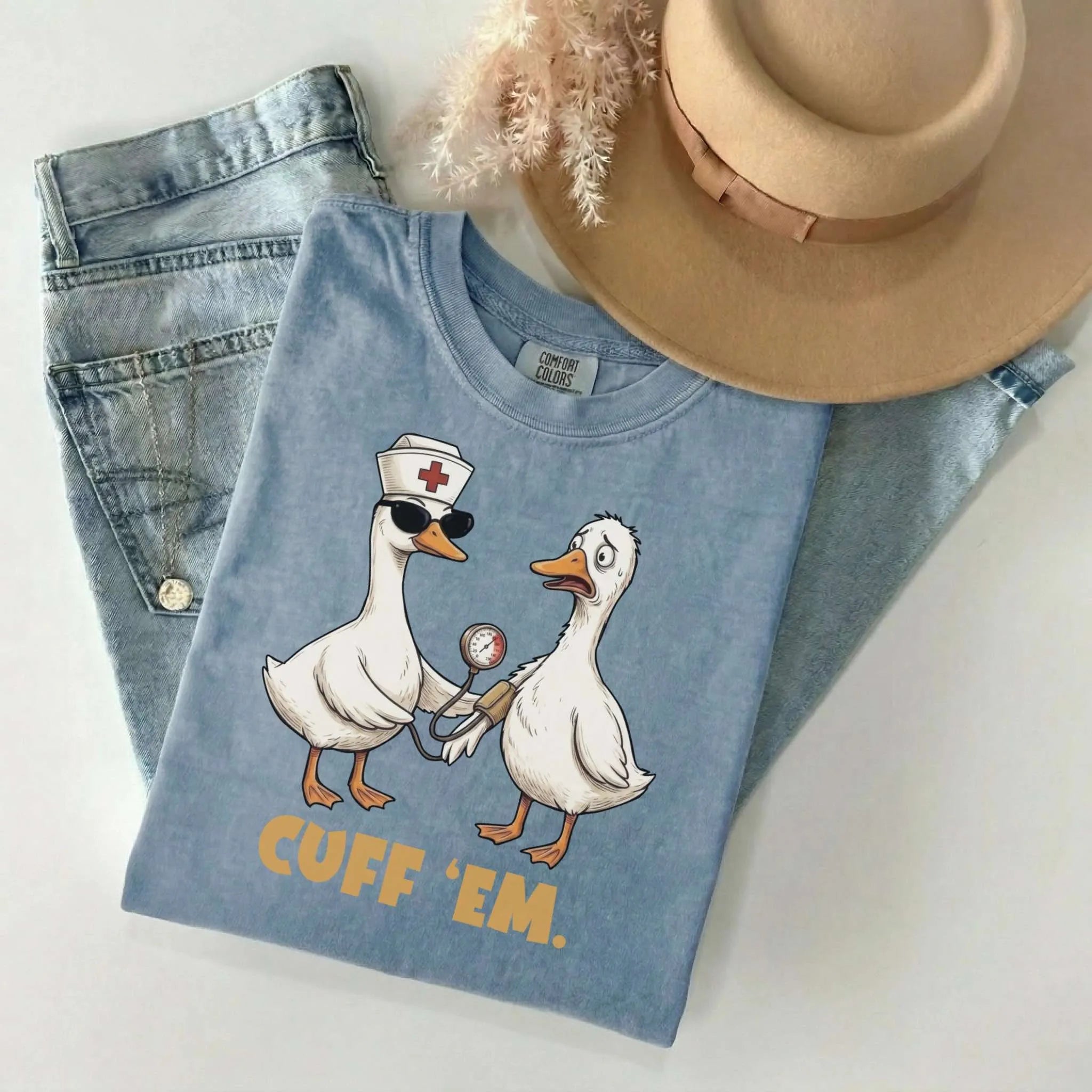 Cuff Em Funny Nurse Comfort Colors Tee