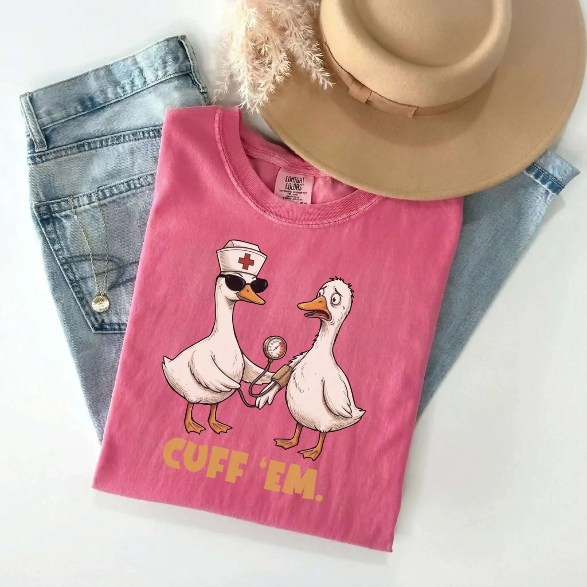 Cuff Em Funny Nurse Comfort Colors Tee