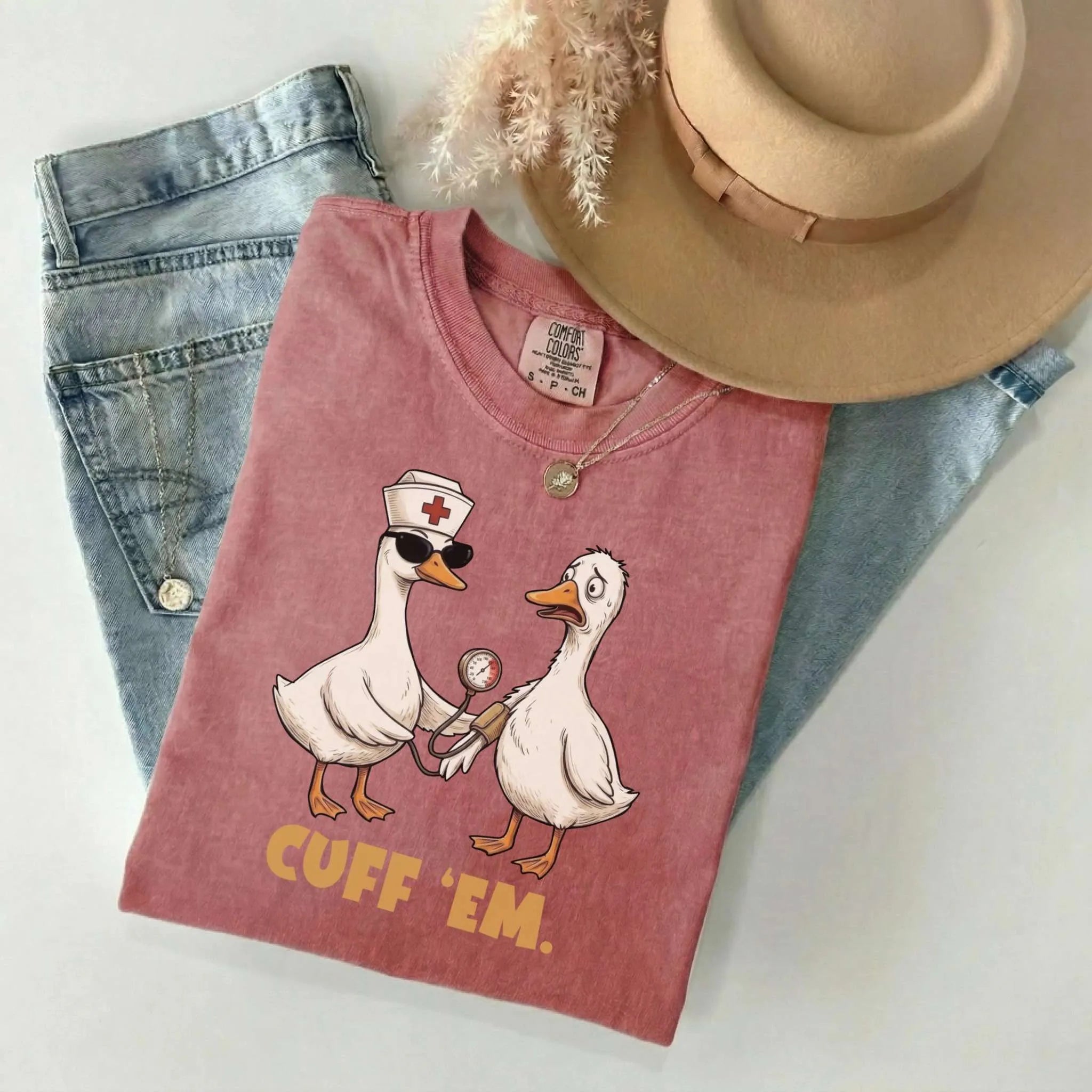 Cuff Em Funny Nurse Comfort Colors Tee