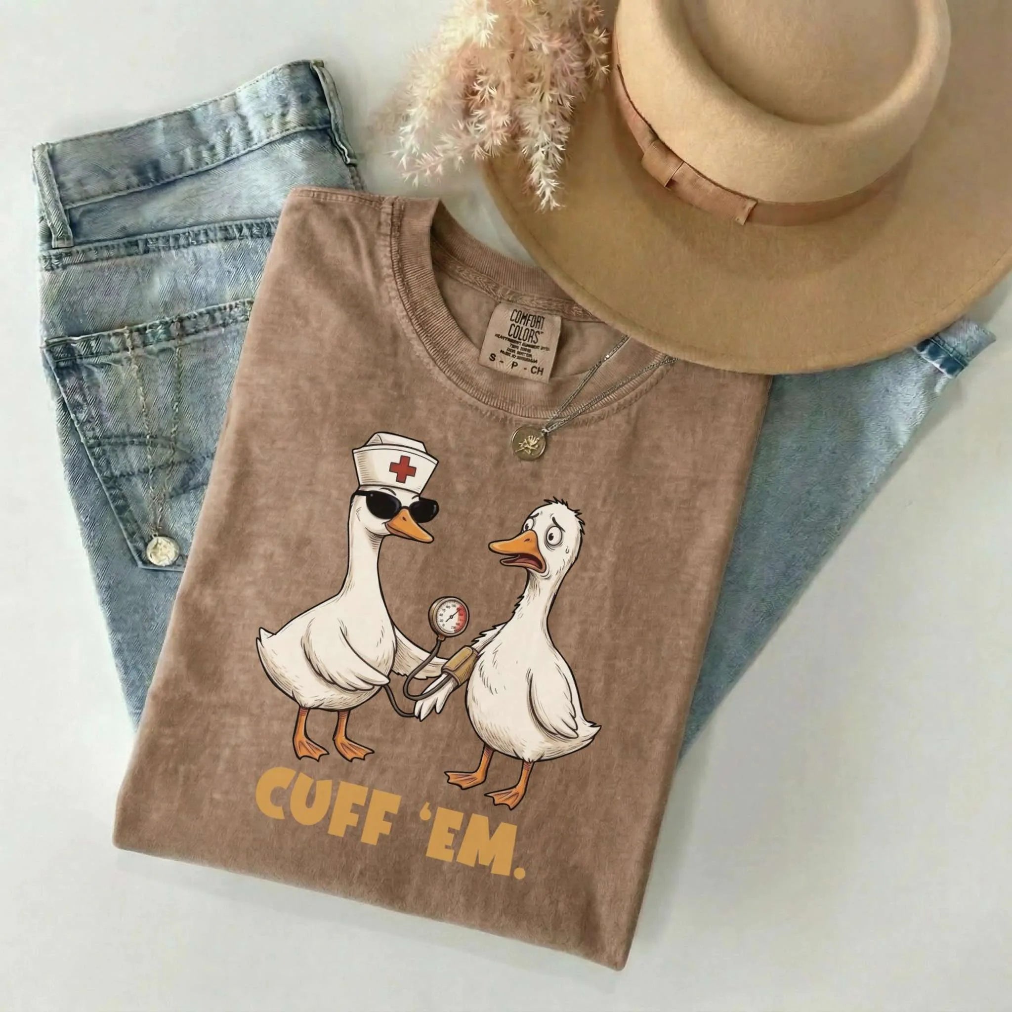 Cuff Em Funny Nurse Comfort Colors Tee